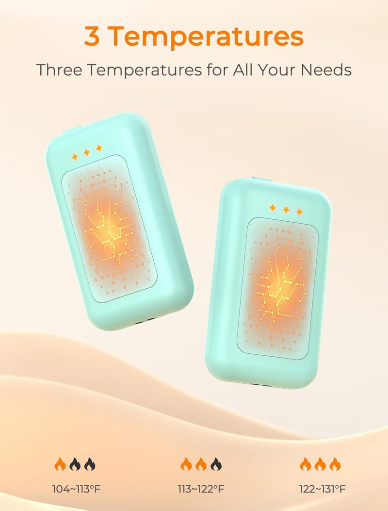 Jerritte Electric Hand Warmers Rechargeable, Rechargeable Hand Warmer, Portable Hand Warmer for Outdoor Camping Hunting Golf Accessories, Gifts for Women Men - Image 3